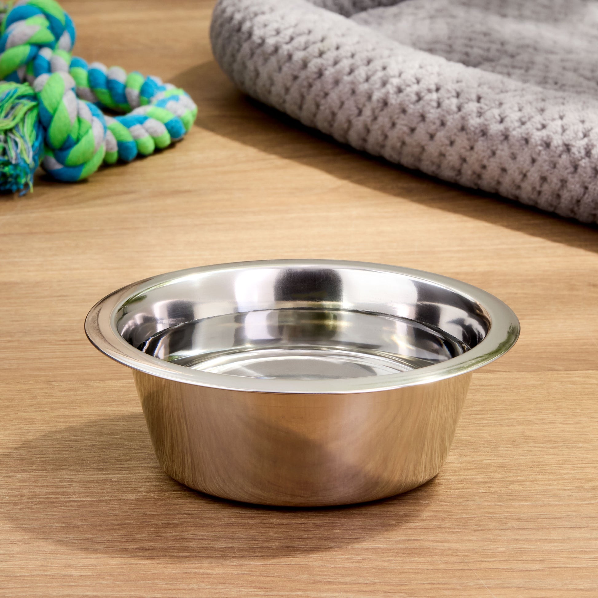 Stainless Steel Paw & Beads Imprint Dog Bowl Small